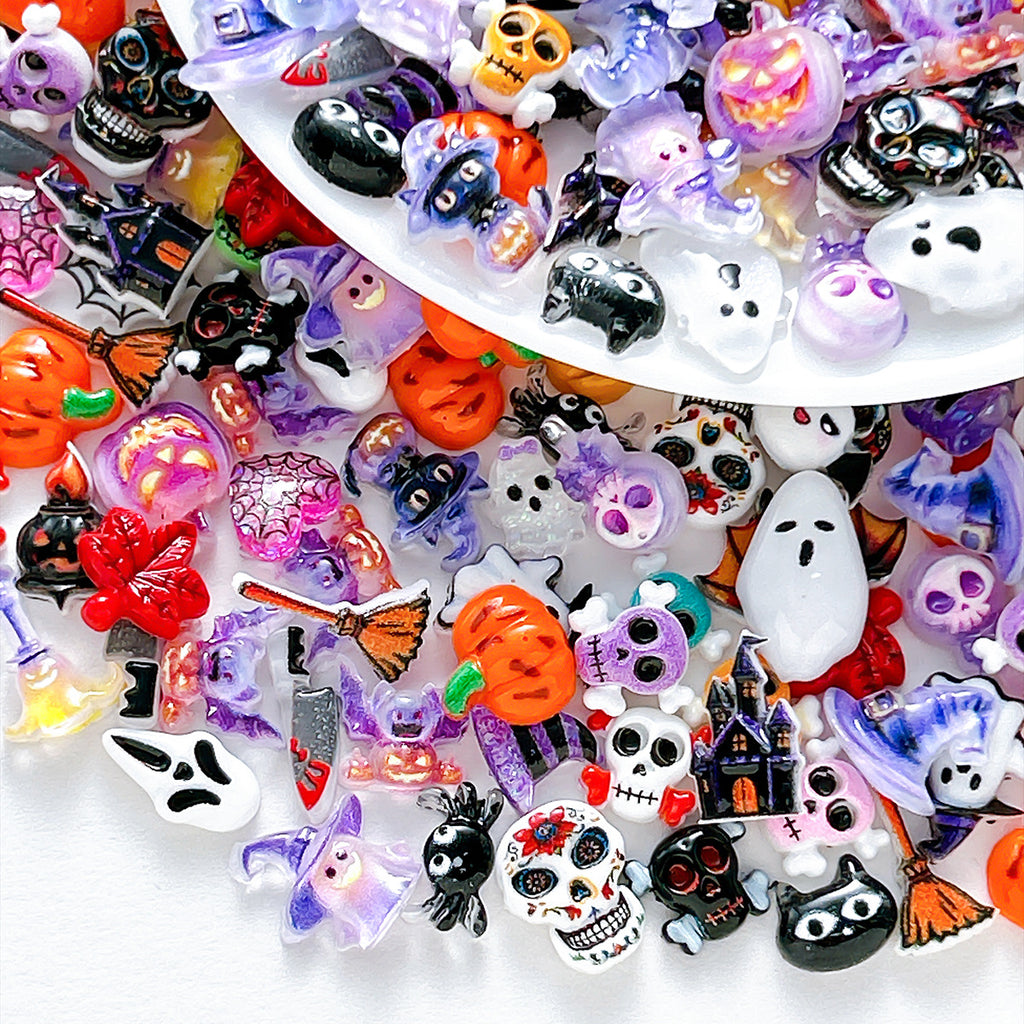 100Pcs Mixed Resin Nail Art Decorations