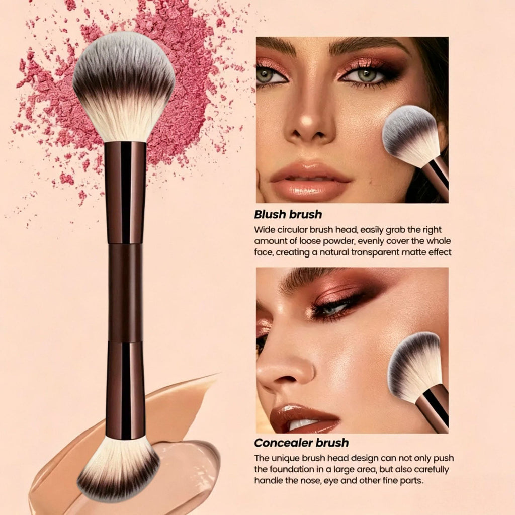 Professional Makeup Brush Set with Beauty Sponges & Powder Puffs, Premium Synthetic Foundation Blush Concealer Contour Brushes, Complete Face & Eye Makeup Tools Kit for Beginners & Daily Use