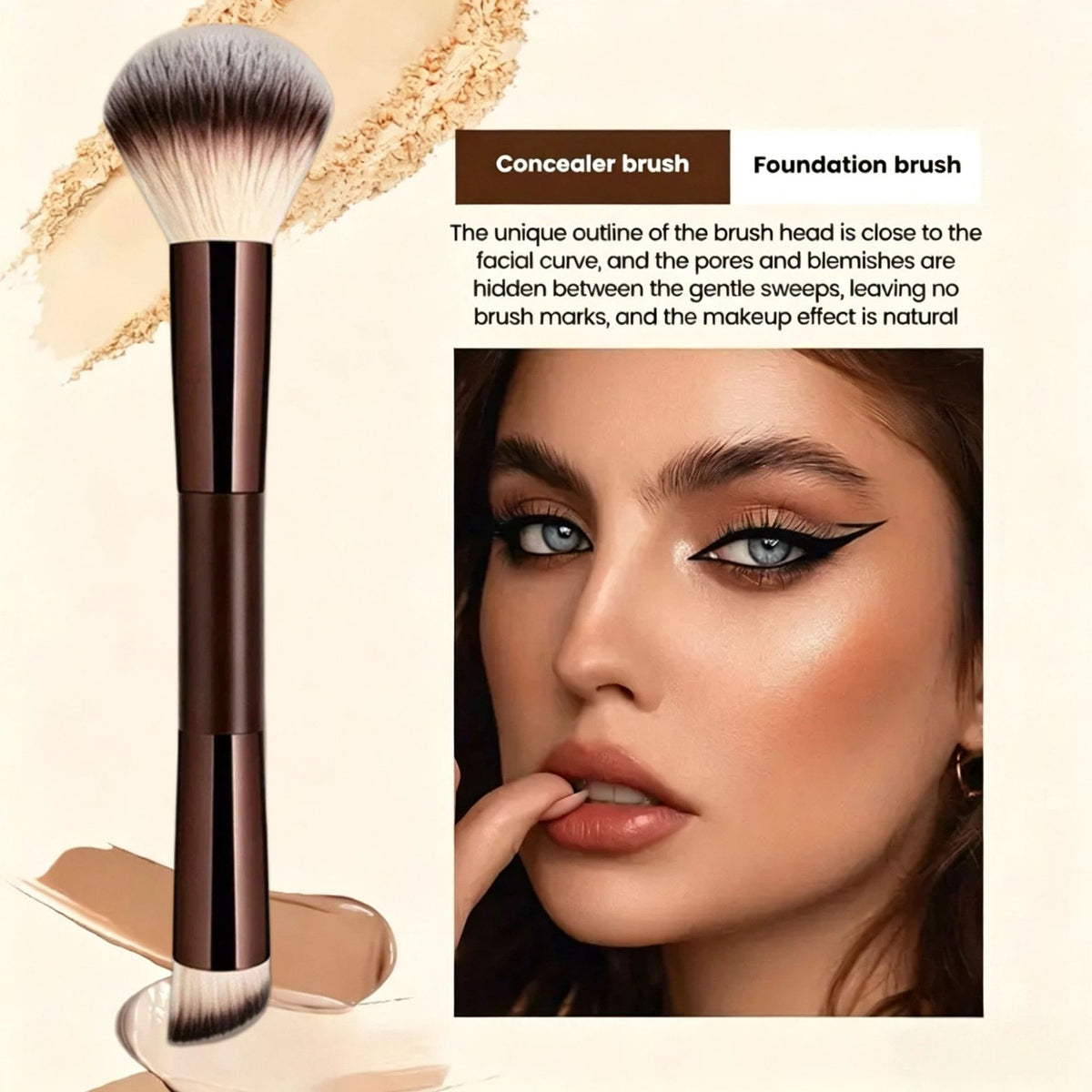 Professional Makeup Brush Set with Beauty Sponges & Powder Puffs, Premium Synthetic Foundation Blush Concealer Contour Brushes, Complete Face & Eye Makeup Tools Kit for Beginners & Daily Use