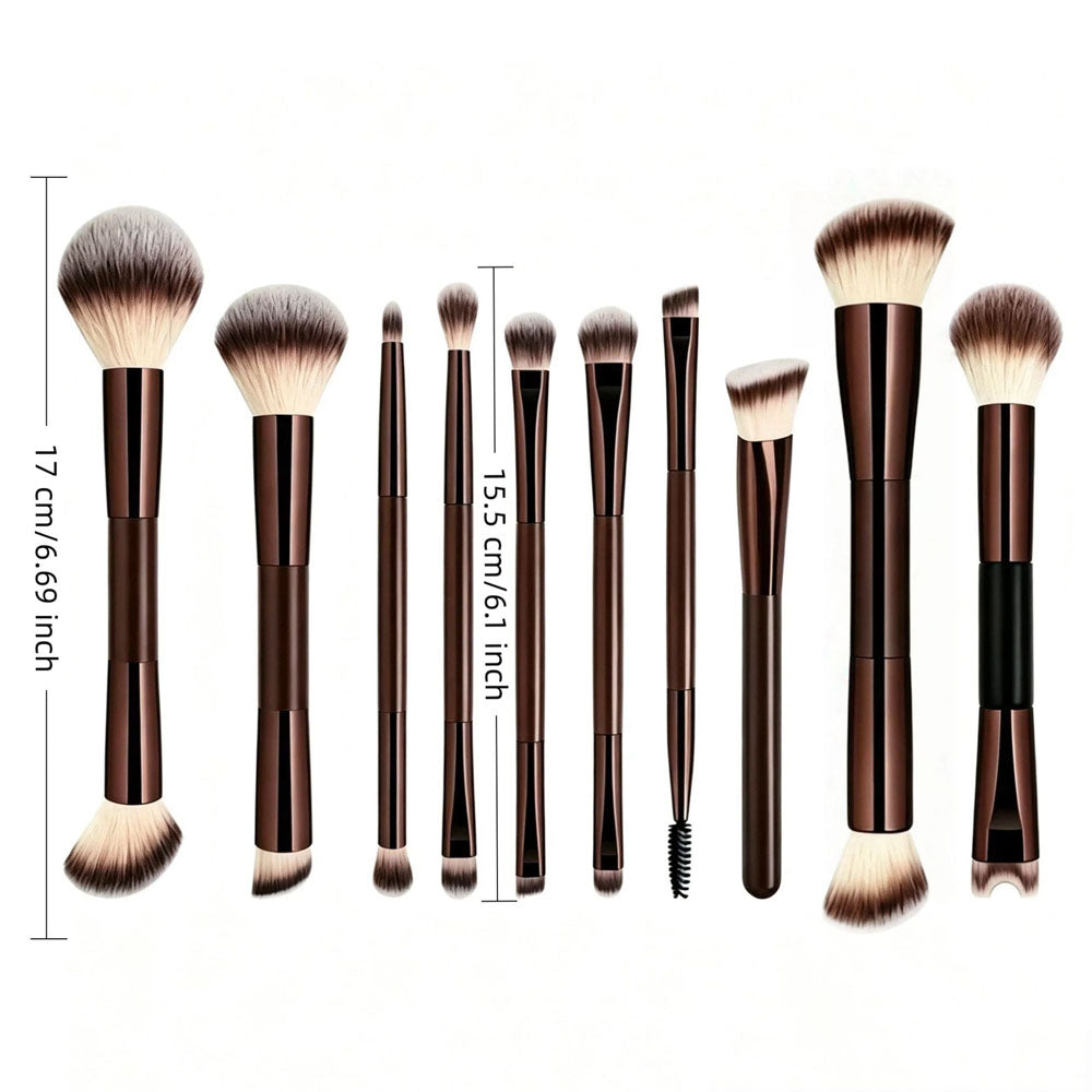Professional Makeup Brush Set with Beauty Sponges & Powder Puffs, Premium Synthetic Foundation Blush Concealer Contour Brushes, Complete Face & Eye Makeup Tools Kit for Beginners & Daily Use