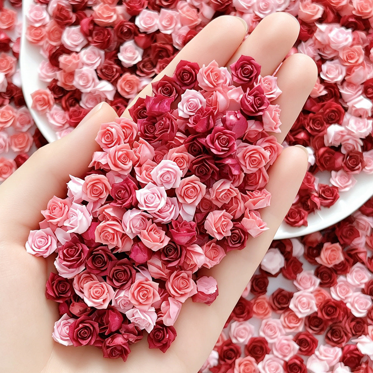 100Pcs Rose Flower Nail Floral Nail Decorations