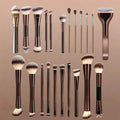 Professional Makeup Brush Set with Beauty Sponges & Powder Puffs, Premium Synthetic Foundation Blush Concealer Contour Brushes, Complete Face & Eye Makeup Tools Kit for Beginners & Daily Use