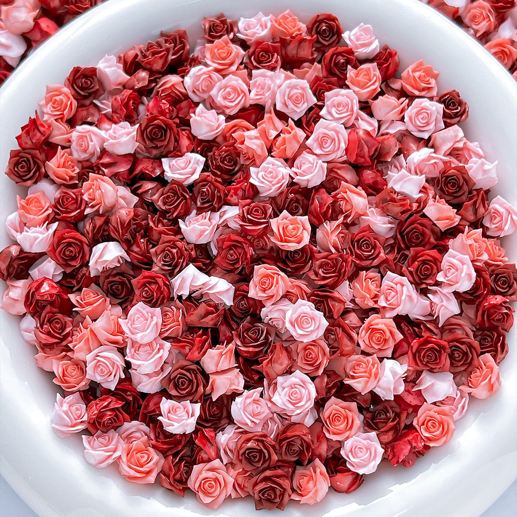 100Pcs Rose Flower Nail Floral Nail Decorations