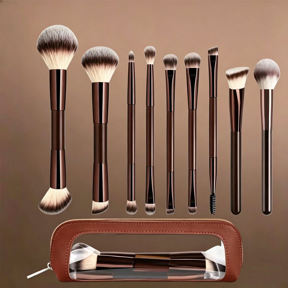 Professional Makeup Brush Set with Beauty Sponges & Powder Puffs, Premium Synthetic Foundation Blush Concealer Contour Brushes, Complete Face & Eye Makeup Tools Kit for Beginners & Daily Use