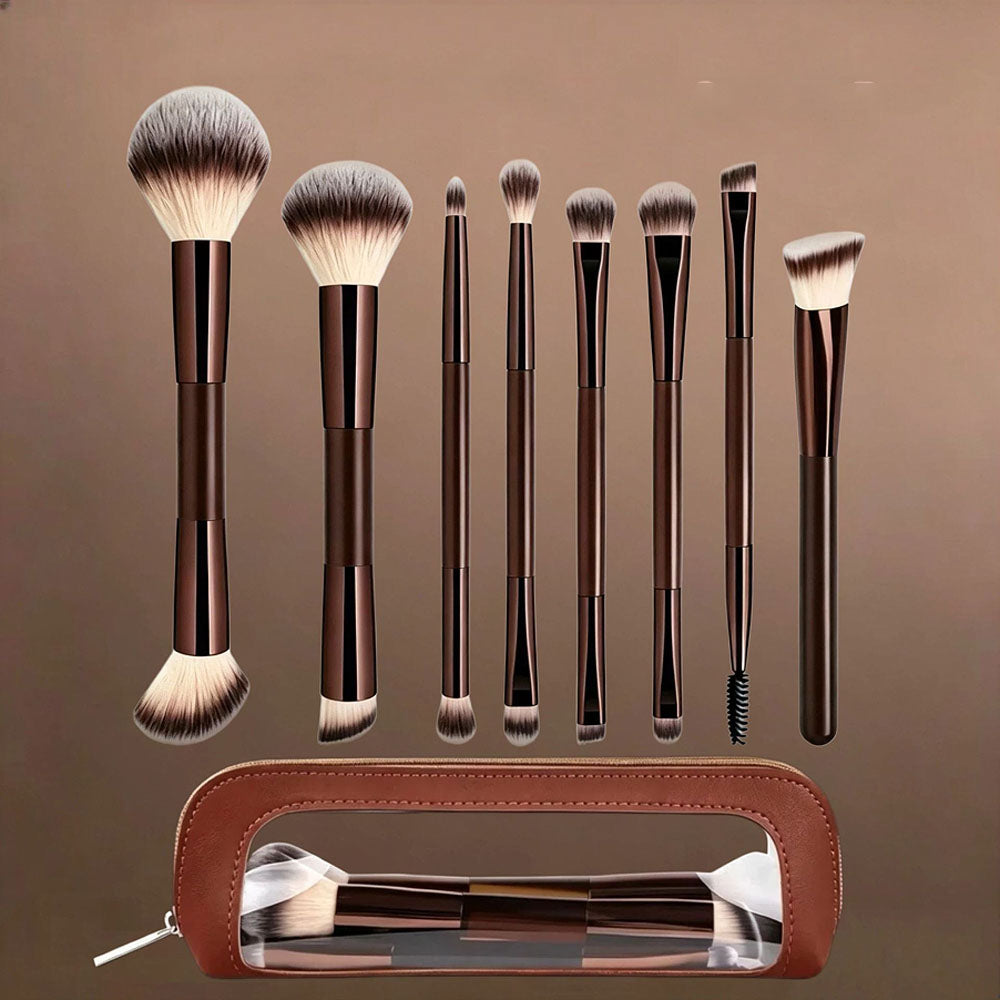 Professional Makeup Brush Set with Beauty Sponges & Powder Puffs, Premium Synthetic Foundation Blush Concealer Contour Brushes, Complete Face & Eye Makeup Tools Kit for Beginners & Daily Use