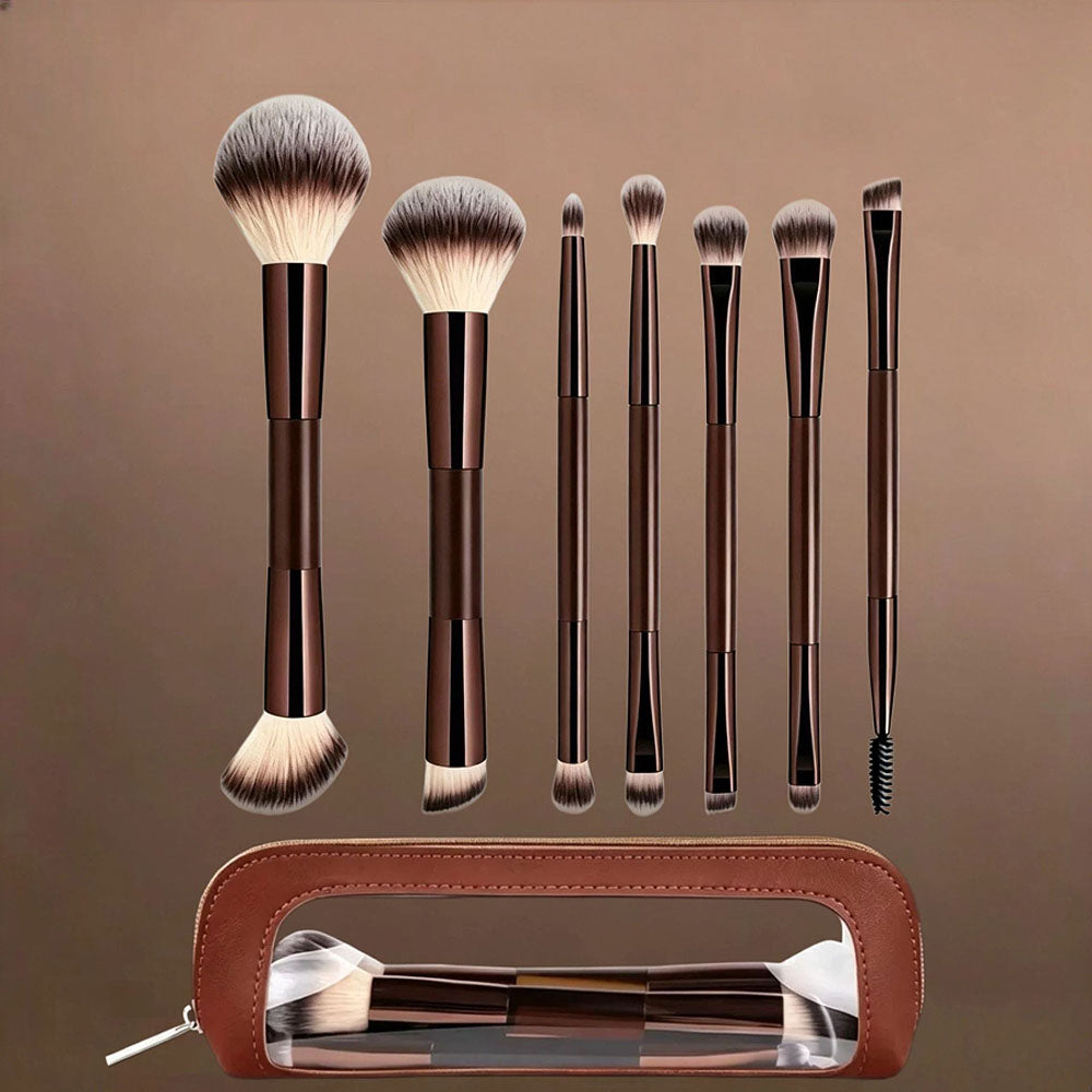 Professional Makeup Brush Set with Beauty Sponges & Powder Puffs, Premium Synthetic Foundation Blush Concealer Contour Brushes, Complete Face & Eye Makeup Tools Kit for Beginners & Daily Use