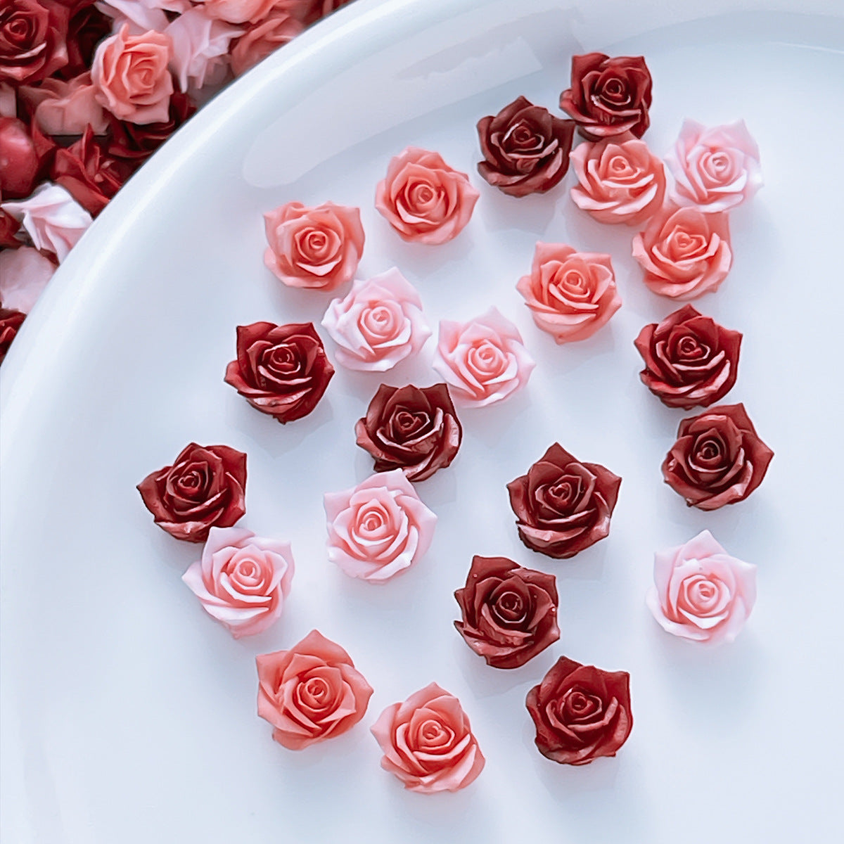 100Pcs Rose Flower Nail Floral Nail Decorations