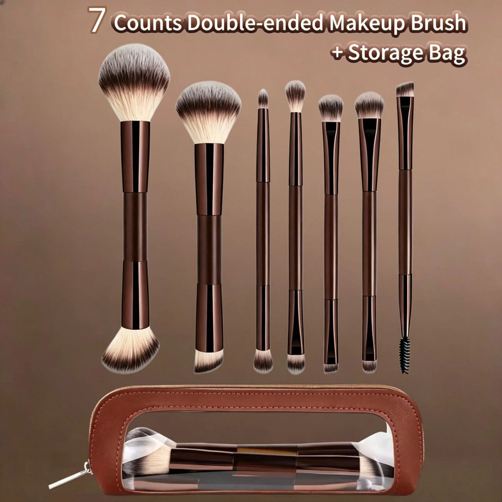 Professional Makeup Brush Set with Beauty Sponges & Powder Puffs, Premium Synthetic Foundation Blush Concealer Contour Brushes, Complete Face & Eye Makeup Tools Kit for Beginners & Daily Use