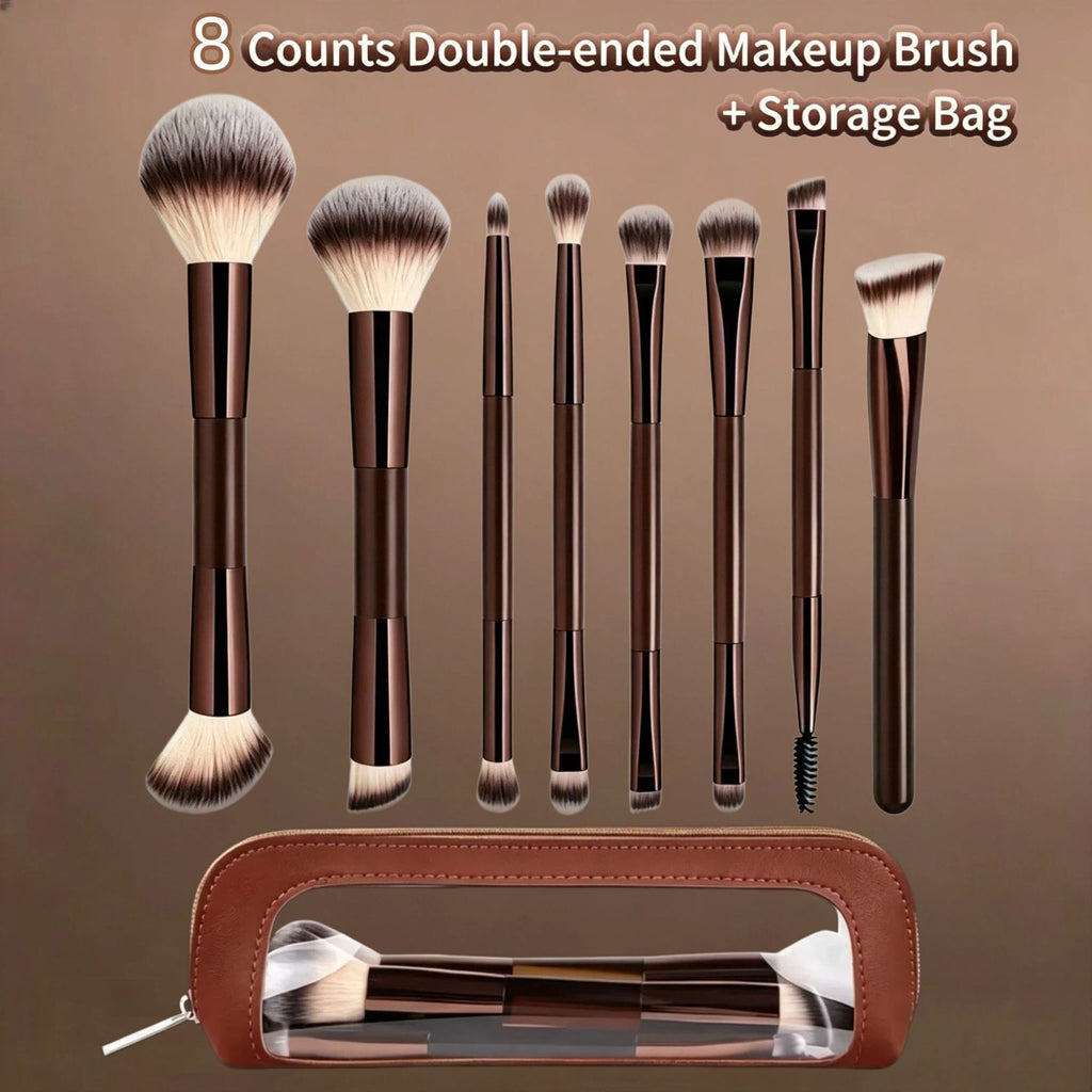 Professional Makeup Brush Set with Beauty Sponges & Powder Puffs, Premium Synthetic Foundation Blush Concealer Contour Brushes, Complete Face & Eye Makeup Tools Kit for Beginners & Daily Use