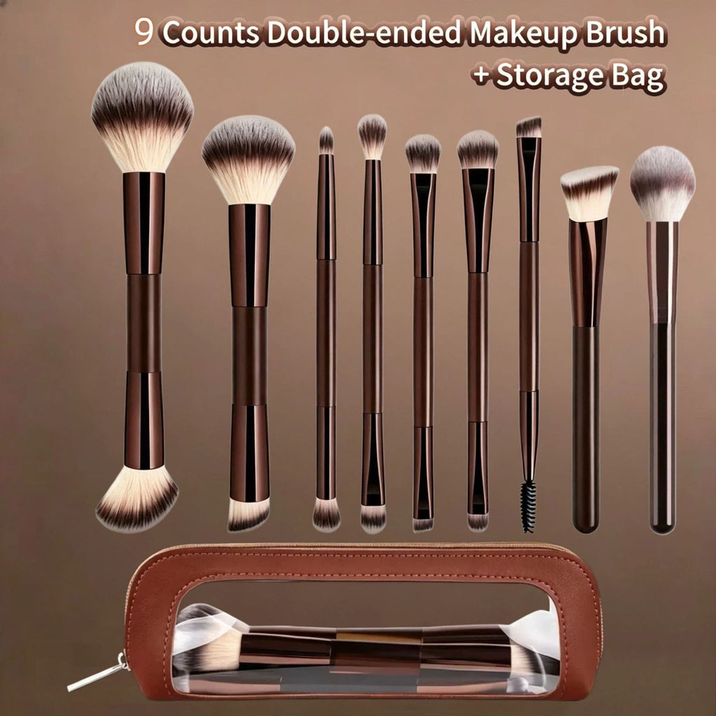 Professional Makeup Brush Set with Beauty Sponges & Powder Puffs, Premium Synthetic Foundation Blush Concealer Contour Brushes, Complete Face & Eye Makeup Tools Kit for Beginners & Daily Use