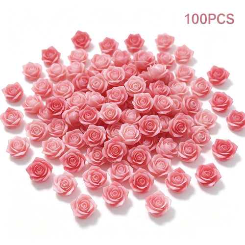 100Pcs Rose Flower Nail Floral Nail Decorations