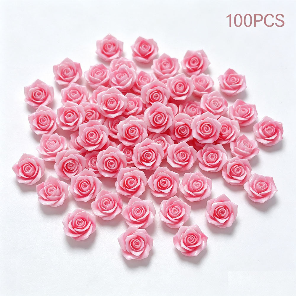 100Pcs Rose Flower Nail Floral Nail Decorations