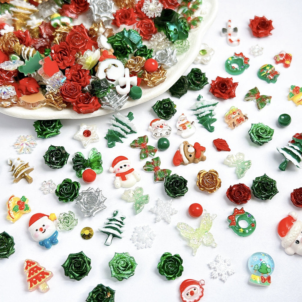 100Pcs Mixed Resin Nail Art Decorations