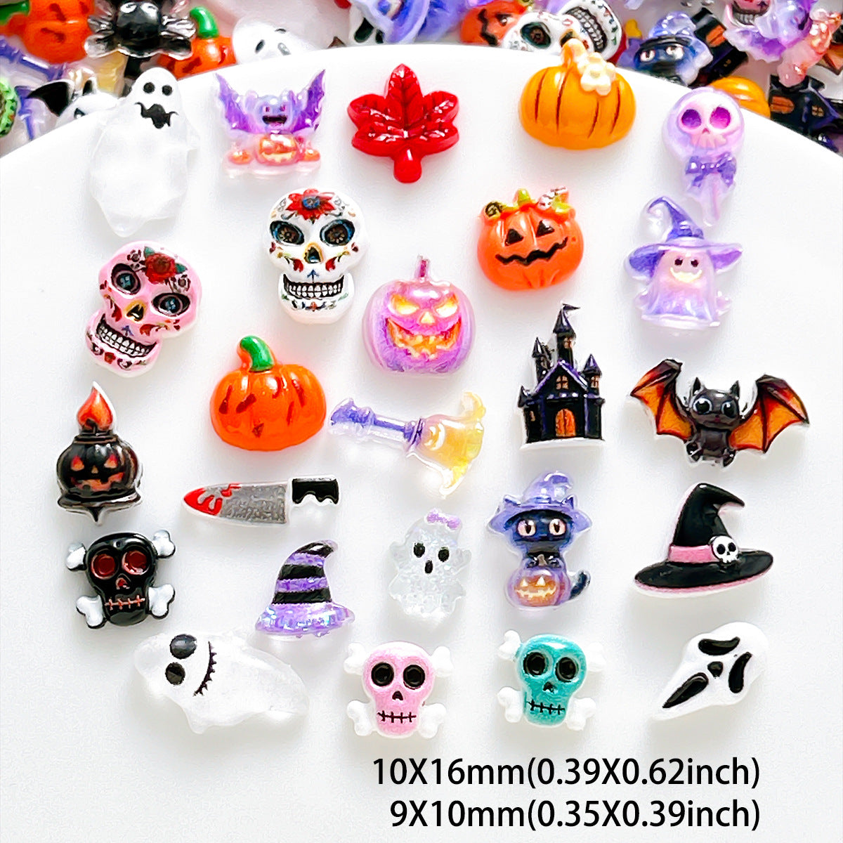 100Pcs Mixed Resin Nail Art Decorations
